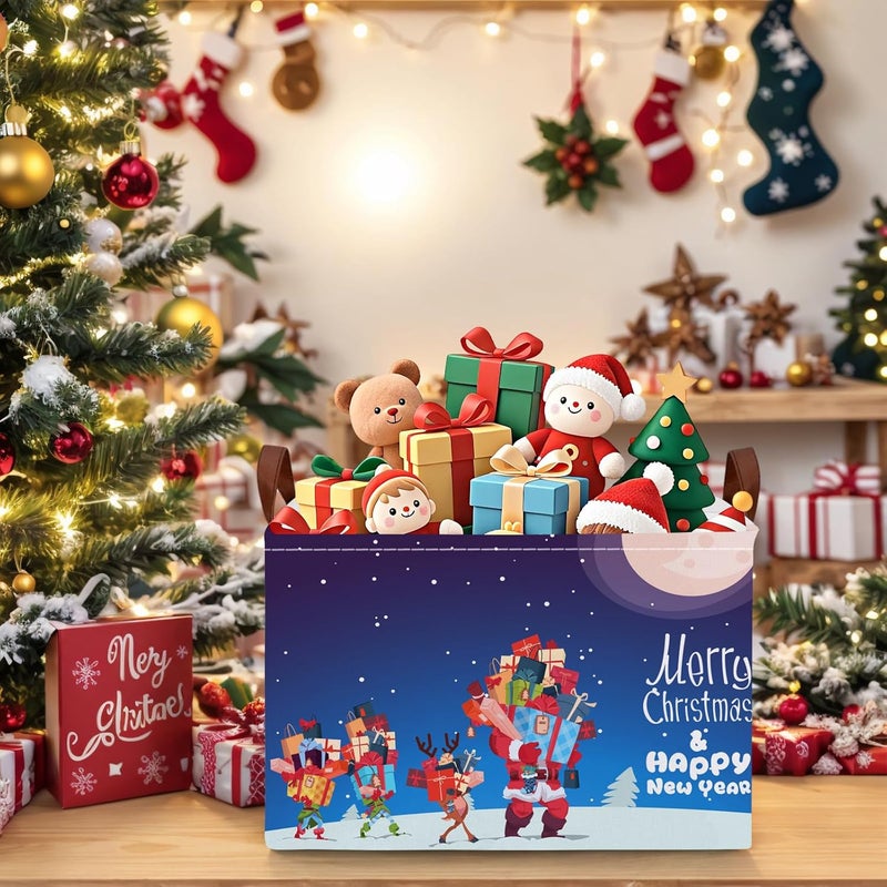 SETAMA Empty Large Christmas Basket for Gifts Women Collapsible Storage Bin Kids Toy Box Holiday Décor (Santa Claus Gift) - Image 4